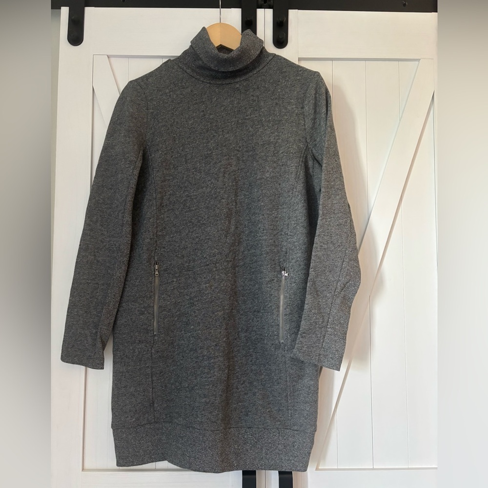 Gray Turtleneck Sweater Dress